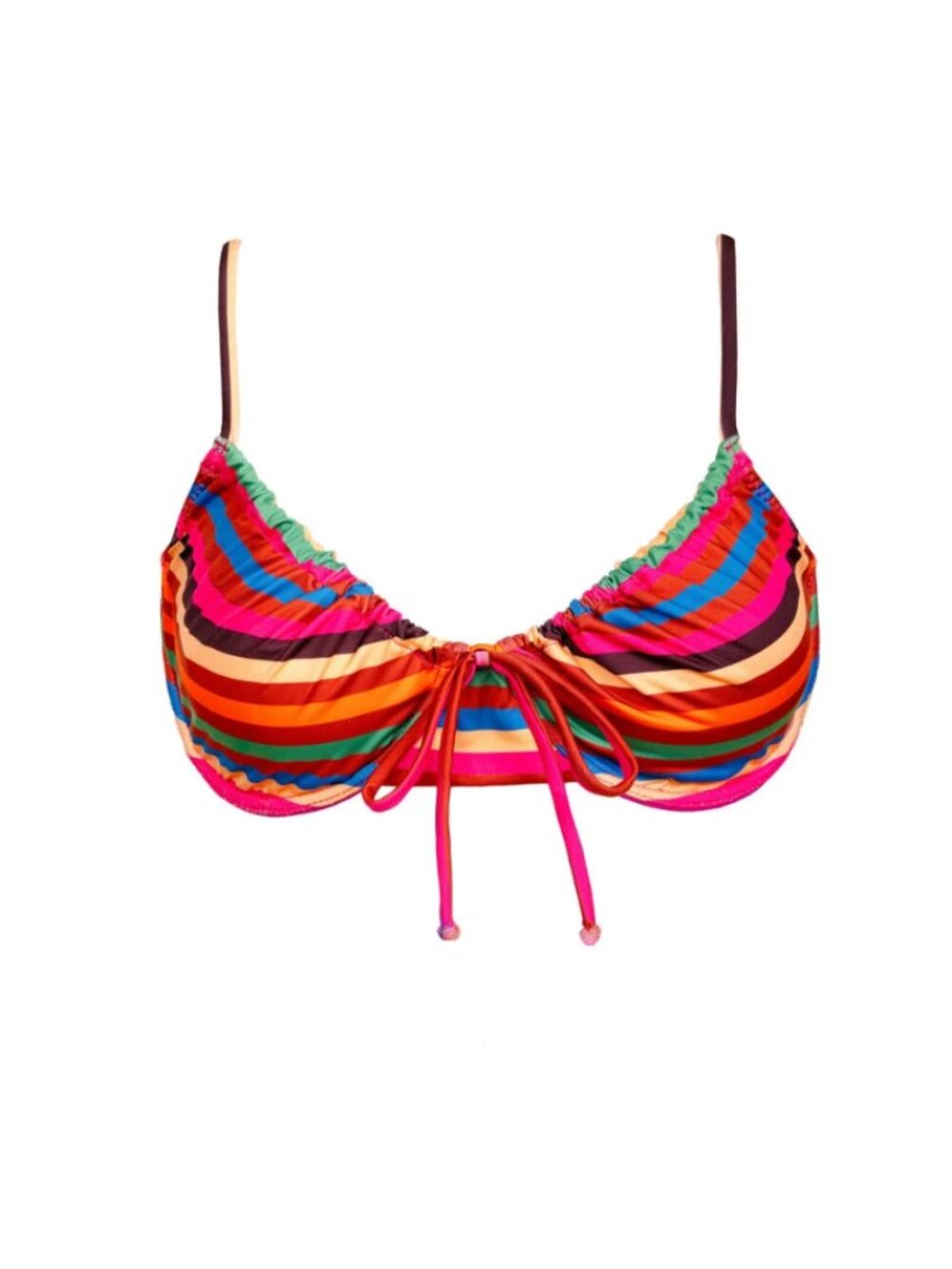 Kitty and Vibe Adjustable Underwire Top in Boardwalk - 2x - Rainbow Stripe